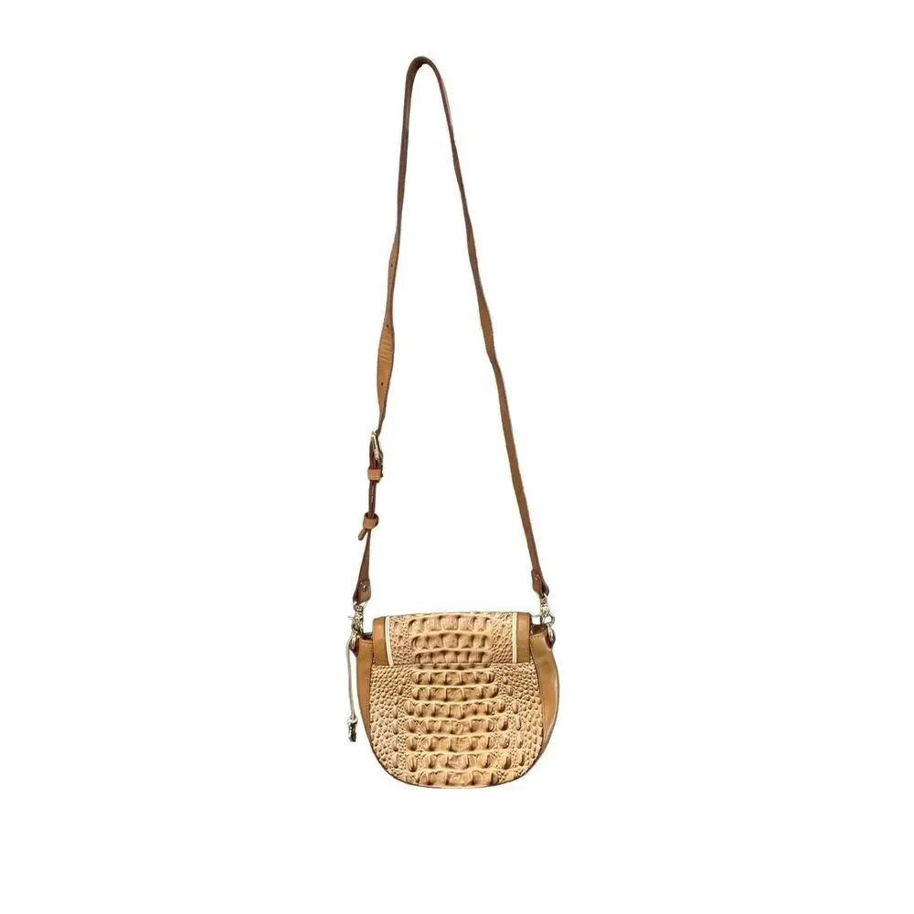 Brahmin Women's Brown Croc Embossed Crossbody Bag